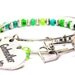 Godmother Heart Set of two beaded bangles charm bracelet