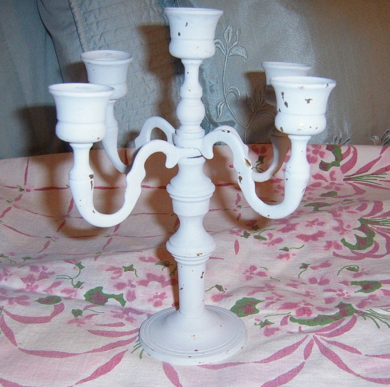 Vintage ,Candle holder.  Candelabra, wedding decor , brass candle holder, painted candelabra,