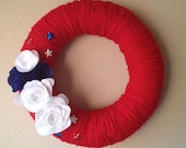 Yarn Wreath Handmade Felt Decoration- 12 inch