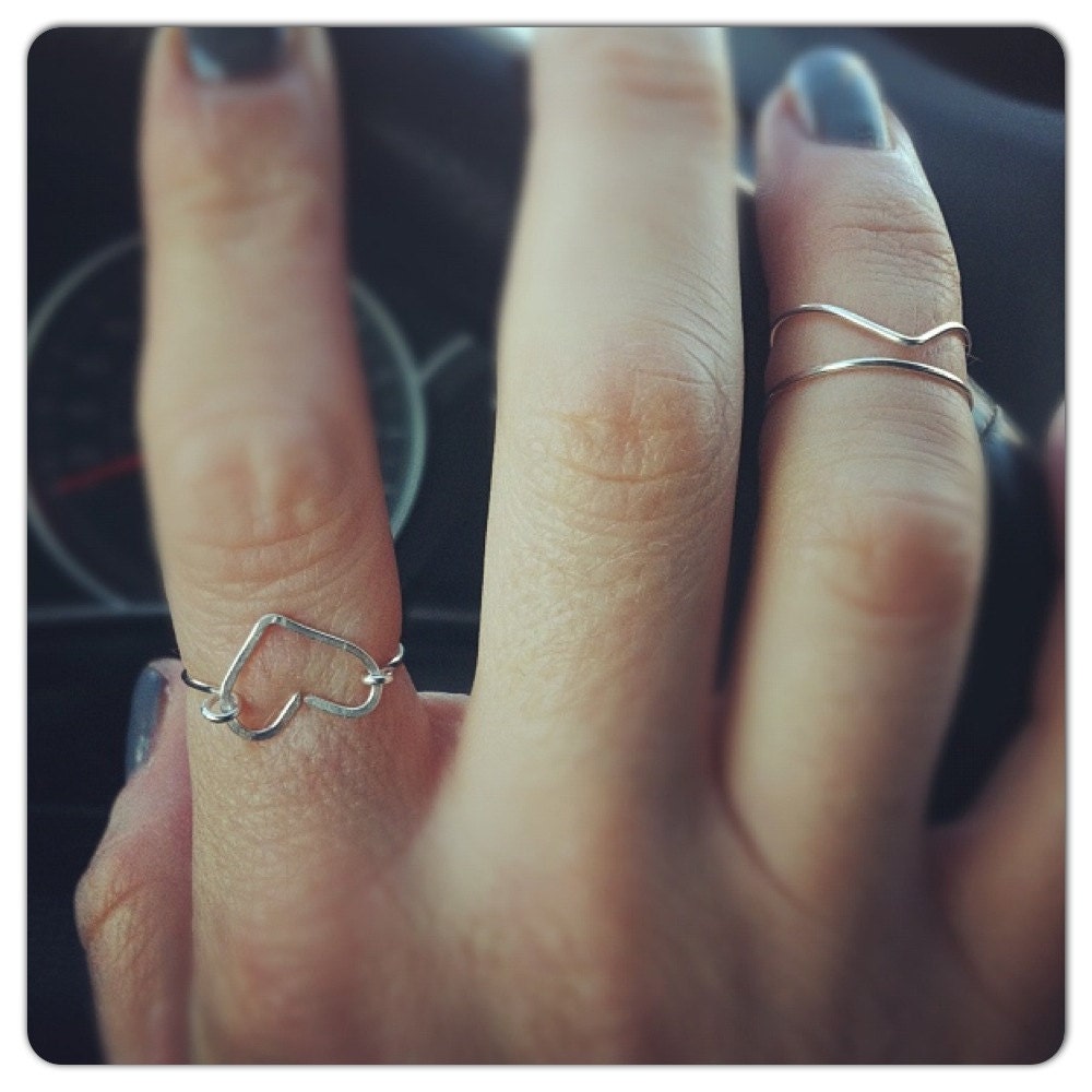Heart Ring - sterling silver or gold filled