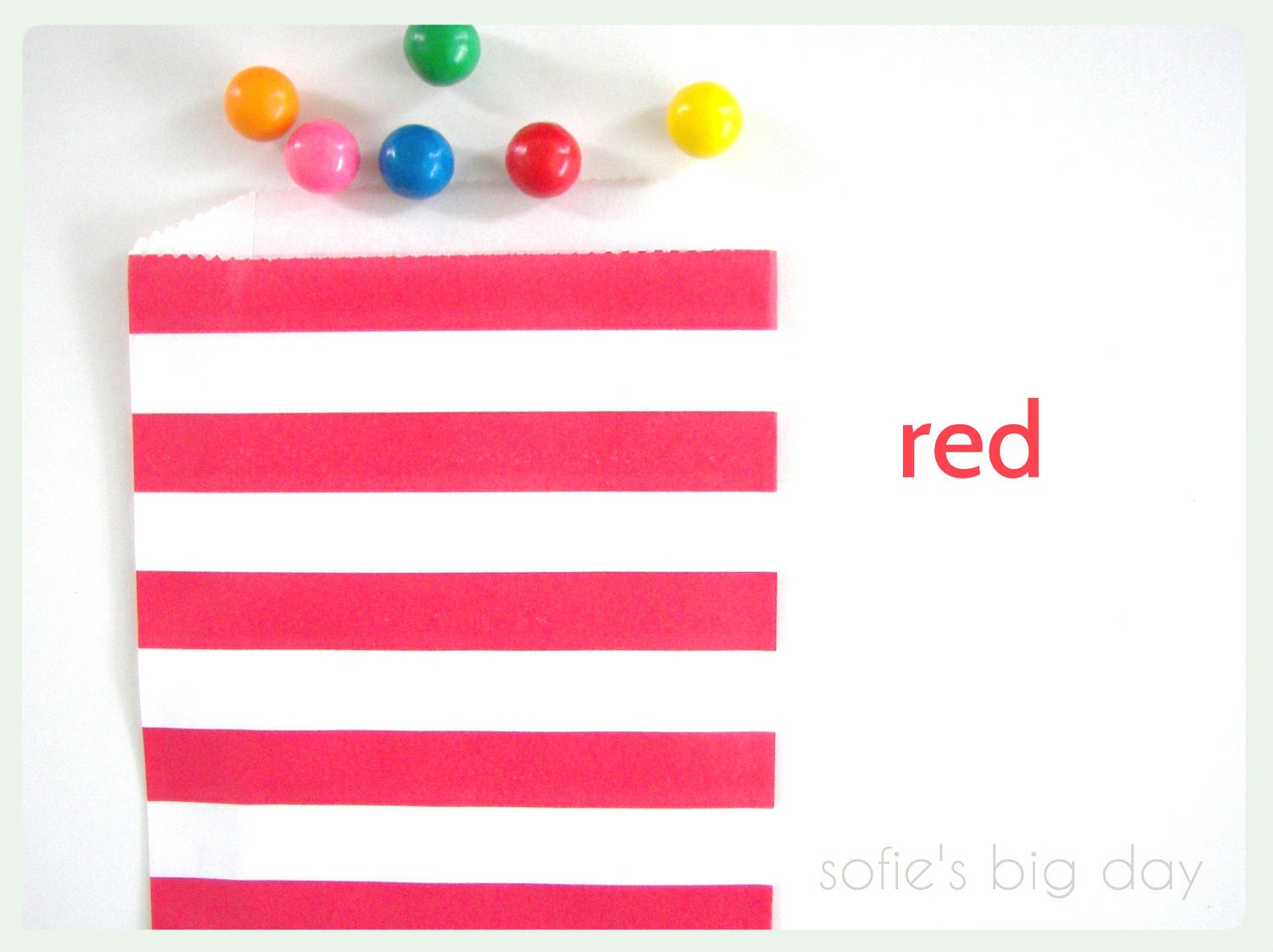 TREAT BAGS-red favor bags-goody bags-paper treat bags-red stripe treat bags-red stripe favor bags-20 count Il_570xn