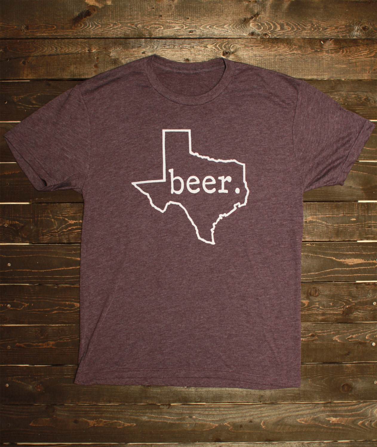 Texas Beer T-Shirt - Antique Purple Tri-Blend