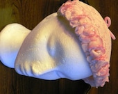 vintage hats  ... Pretty PINK Floral Lace Vintage Pill Box HAT Cap oh so lovely Vintage ...