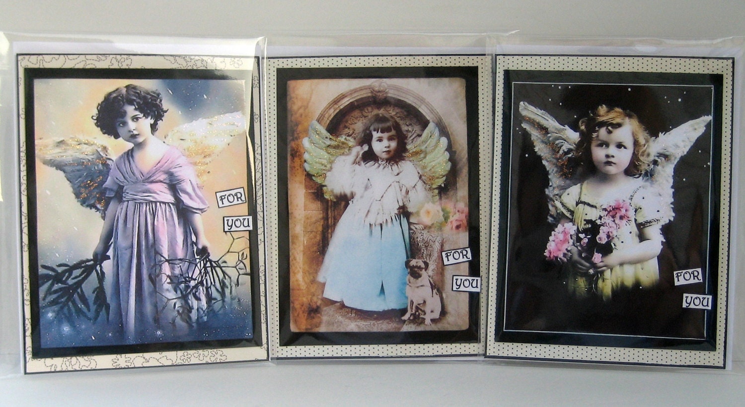 Pop-Up Gift Card Holders, Set of Three Angel All Occasion Greeting Cards