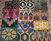SALE %25 Yuner / ikat Velvet pieces, patchwork pieces, decorative super parts, bargain price, 12 pieces, Free Shipment By FEDEX