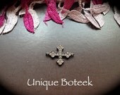 Vintage Cross Connector Charms - 1 Charm Total- Gun Metal