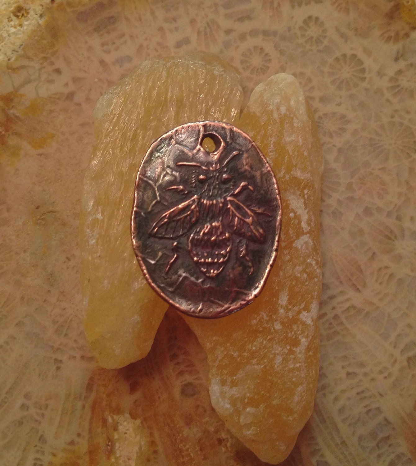 Small Shibuichi Honey  Bee Coin