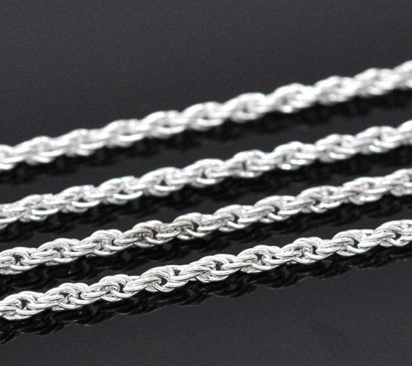 Silver Braiding Link Chain  2 x 0.45mm 32 Feet - Ships Immediately from California - CH193