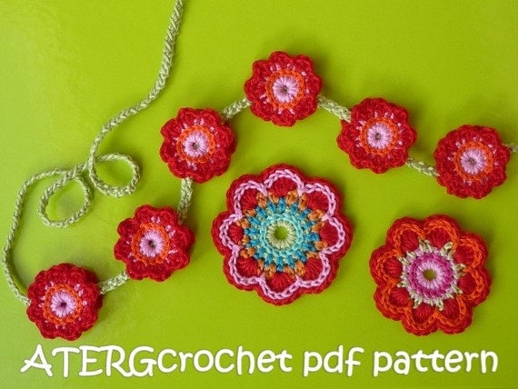 Crochet pattern triple flower power by ATERGcrochet