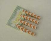 Set of 4 Orange Chevron Clothespin Magnets