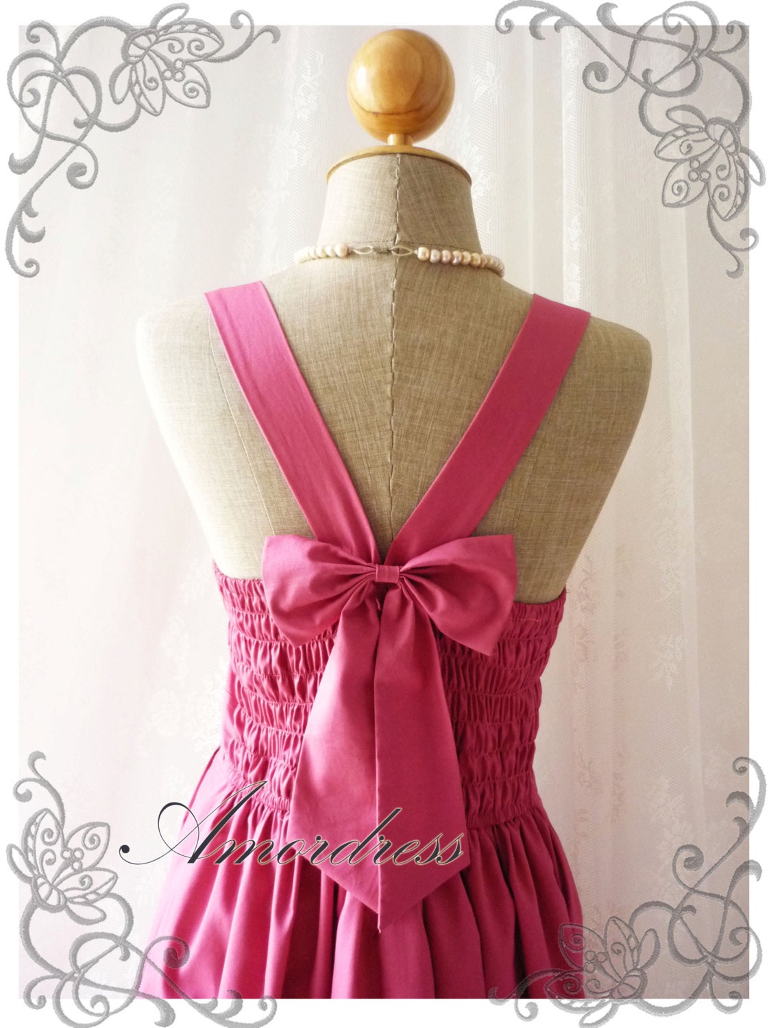 Sweetest Spell - Vintage Inspired Summer Party Dress Raspberry Sherbet Pink Dress Party Bridesmaid Wedding Simply Gorgeous Dress -Size S-