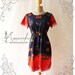 SALE TODAY Wonder Orchard - Navy with Strawberry Mix Berry Cherry Sleeve Dress Wedding Party Working Every Day Dress -Size M-