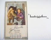 ON SALE Vintage 1948 Horse Calendar Little Cowgirl with Baby Horse Western Ephemera Unused