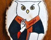 Owl Saint- wood panel