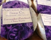 Lavender Patchouli Soap, ALL-NATURAL, vegan all-over bar soap and shampoo bar, solid shampoo