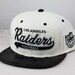 Custom Oakland Raiders Strapback, Black Python Belly, Black Lambskin, Gold Buckle