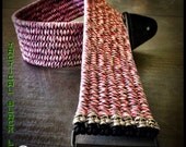 Custom paracord guitar strap with rose skulls