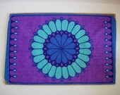 Fabulous Retro Mod Flower Power Napkin Mat Set 1970s Purple and Blue Never Used