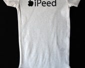 PRICE REDUCED Final Sale / Clearance / Error Ipeed Cute Baby Humor Funny Onesie/Bodysuit Inspired by Apple Size 12 Month Color White
