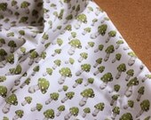Mini Mushroom in Lime, Printed Cotton Fabric 1 yard