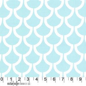 Billow in Aqua Fabric, Bekko, Home Decor Fabric, Trenna Travis for Michael Miller Fabrics, Half Yard, 1/2 Yard