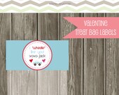 Printable Personalized Car Valentine Treat Bag Topper