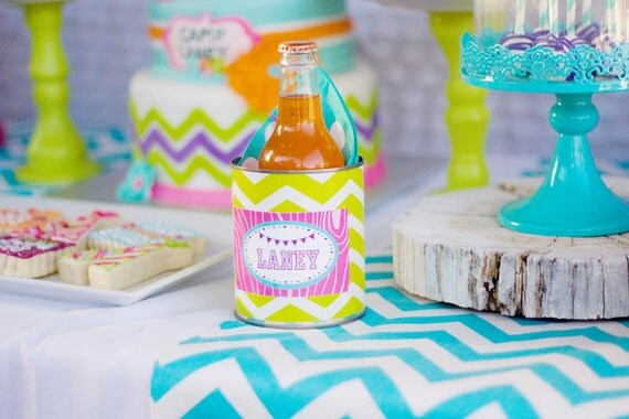 Glam Camping Party Labels - PRINTABLE Place Card and Tent Card Labels - Glamping Party - Slumber Party Il_570xn