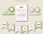 PRINTABLE PARTY COLLECTION -- Two Peas in A Pod Collection -- Mirabelle Creations