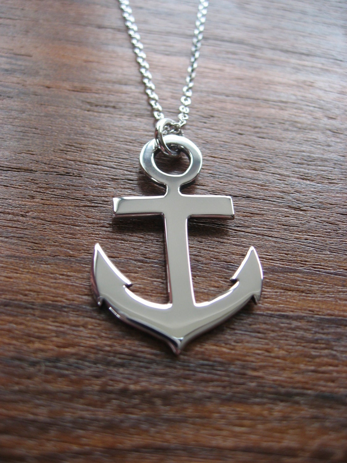 Silver Anchor Pendant Necklace