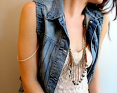 suede, pyrite & quartz tassel convertible necklace/choker // WAIYA