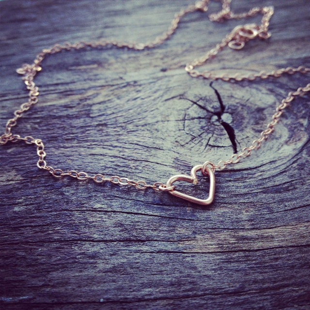Handmade Rose Gold Filled Tiny Heart Necklace - Handmade - All Rose Gold Filled - Everyday Jewelry