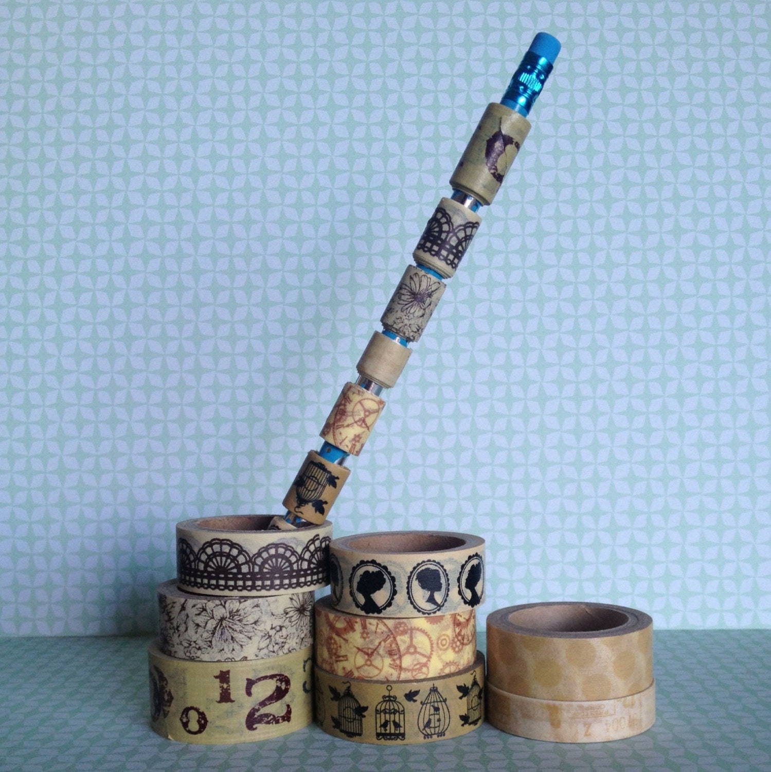 Washi Tape Sampler Pencil- "Vintage" Collection