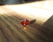 Fire opal swarovski crystal mini stud earrings, Sterling Silver posts