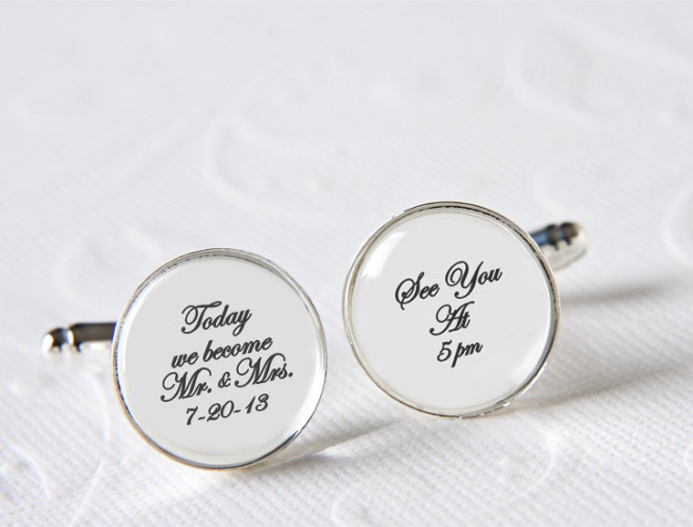 Today We Become Mr. & Mrs. Cufflinks, Groom Cufflinks, Wedding Day Keepsake Cufflinks, Gift for Groom