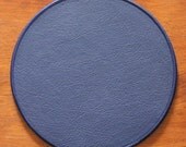10 inch Mission Leather and Felt Lamp or Art Pottery Pad or Doily NAVY BLUE