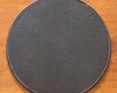 10 inch Mission Leather and Felt Lamp or Art Pottery Pad or Doily  BROWN LAMBSKIN
