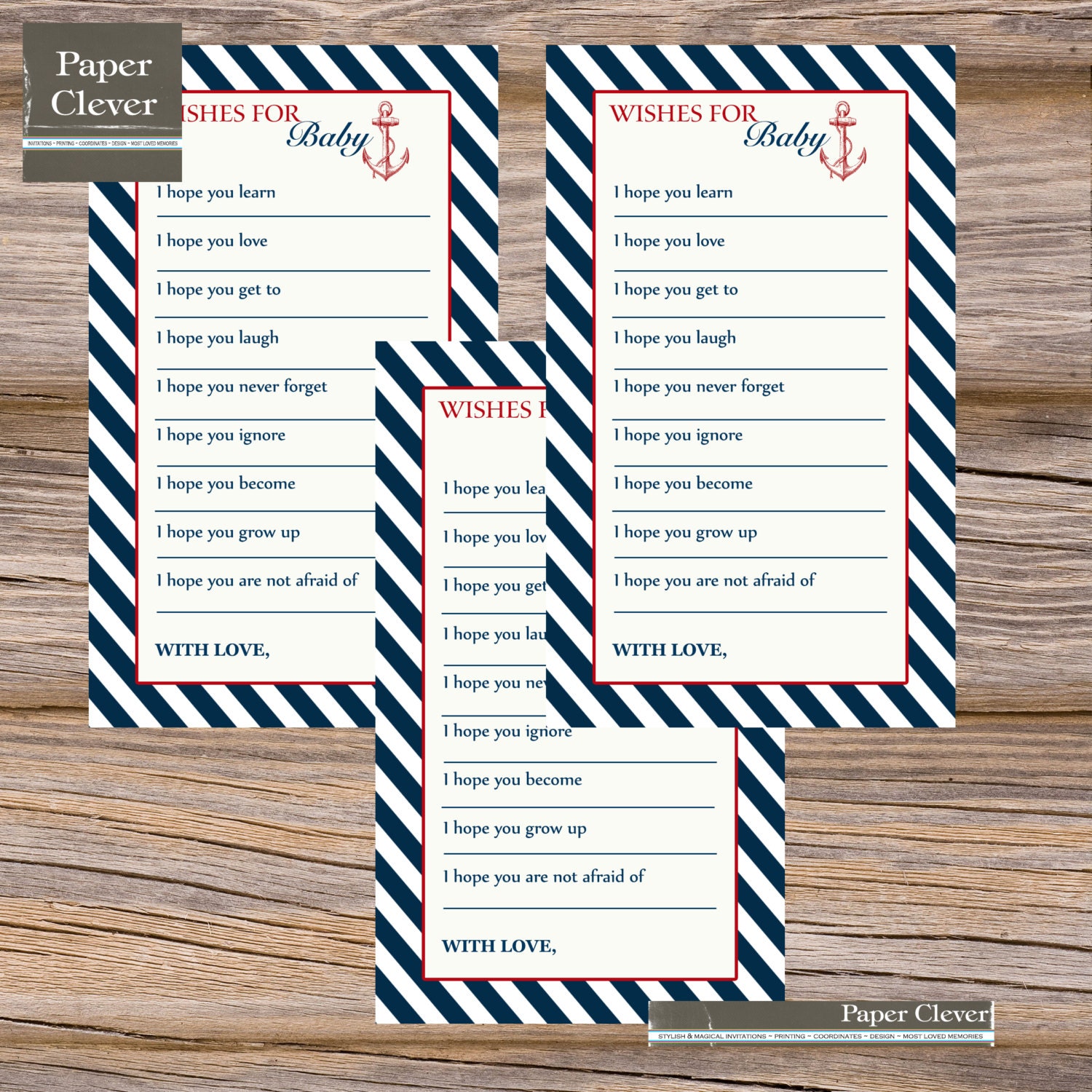 Baby Well Wishes for baby shower Vintage, Nautical - INSTANT DOWNLOAD, printable Il_170x135