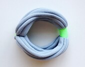 the tribal bracelet - handmade in gray and neon fabrics