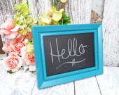 Turquoise Chalkboard Frame - Wedding Decor, Table Markers, Chalkboard Table Numbers, Set of 10