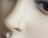 24gauge thin Sterling silver nose hoop with ball (1pc)