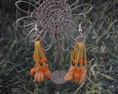 Pierced Earrings Orange Gum Ball Charms
