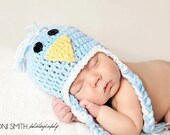 Baby Blue Bird Hat - Newborn Beanie Boy Girl Costume Halloween Thanksgiving Photo Prop Christmas Gift Summer Outfit