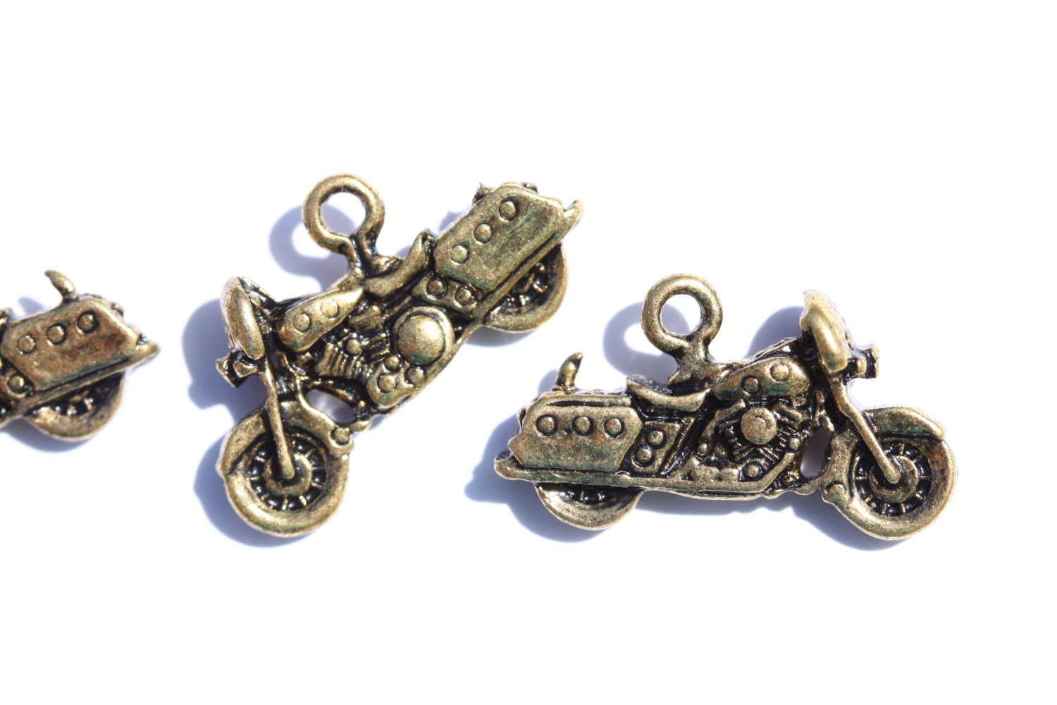 Brass Motorcycle Charm - Motorcycle - Bracelet Charm - Brass Charms - Necklace Pendant - Brass Findings - Jewelry Supplies