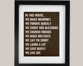 House Rules - Printable Home Decor Artwork - High Resolution JPG - PIY