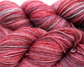 Kettle Dyed Sock Yarn, Superwash Merino and Bamboo Fingering Weight, in "Gojiberry"