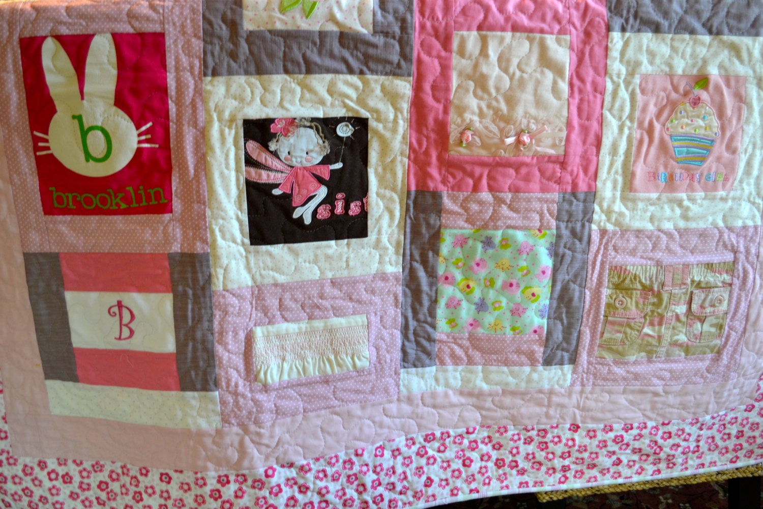Custom Baby Memory Quilt - Baby Clothes, Girl, Boy, Shower Gift, Any Color