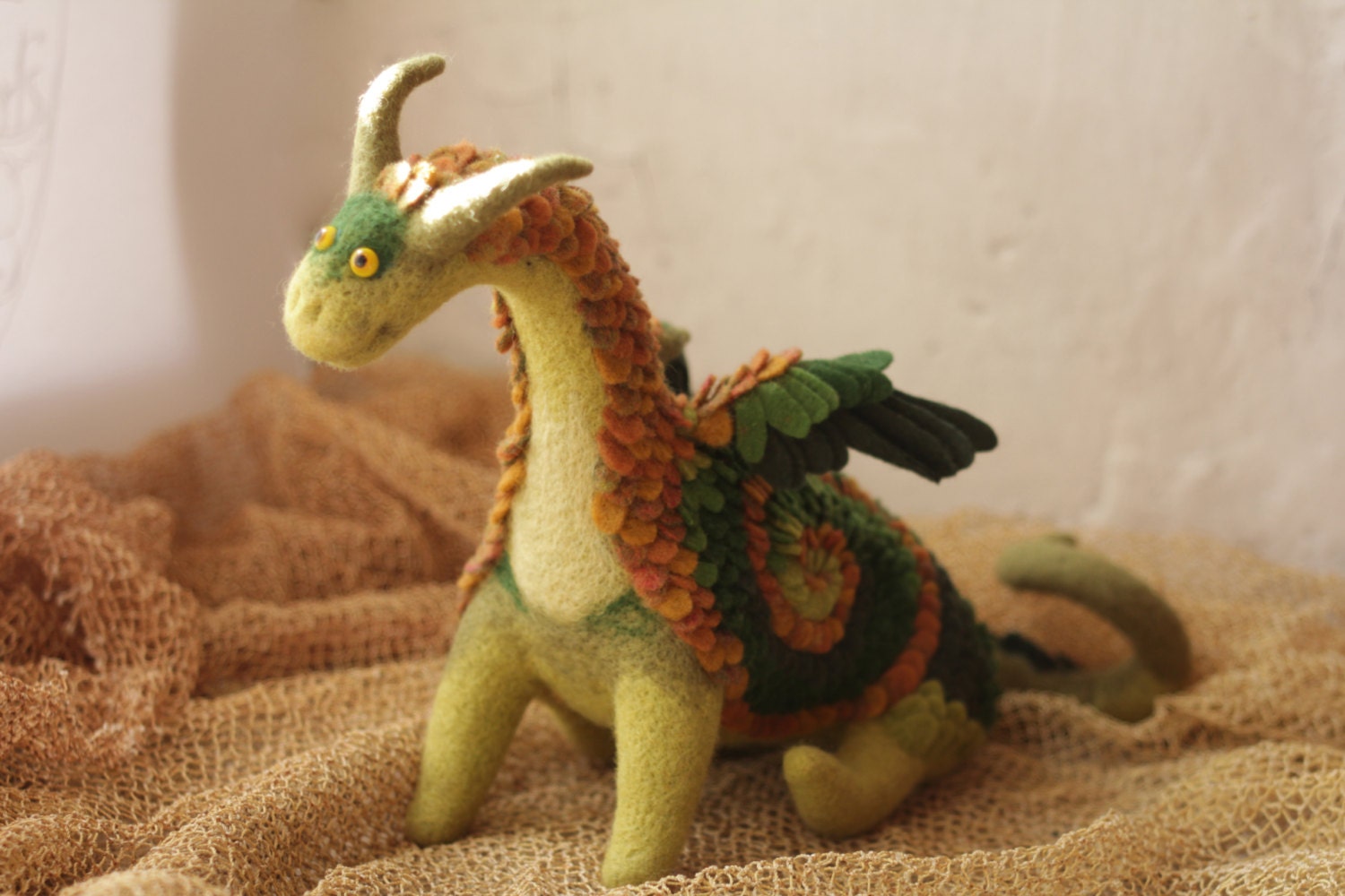 Rihard, the spring needle felted dragon