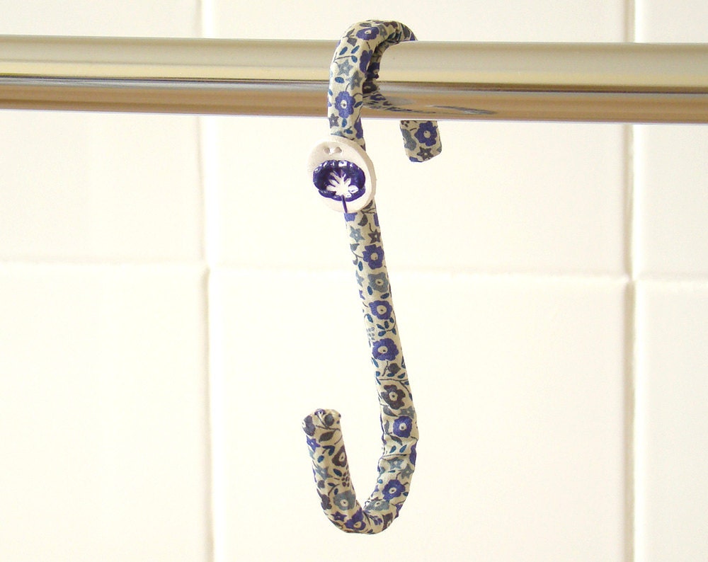 Liberty Hook Blue Purple Flowers Bathroom Bedroom Kitchen Hot Polder Towels Rags Poppy Flowers
