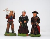 Mid Century Ceramic Figurines, Made In France, 1940's Folk Art, Valentine Gift For Mom, Shepard Boy,