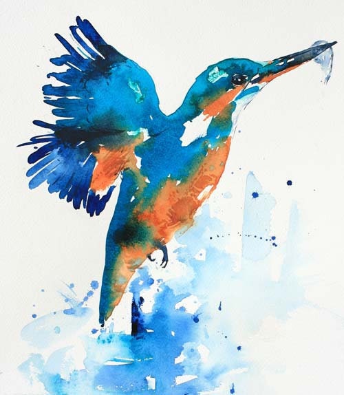 Kingfisher original watercolour painting